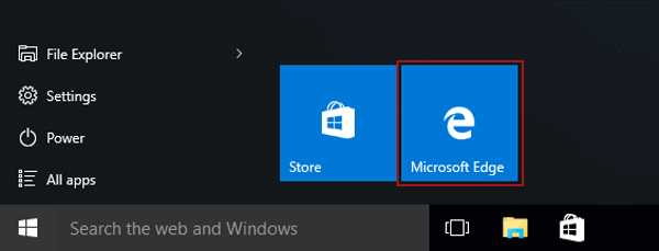 open Microsoft edge