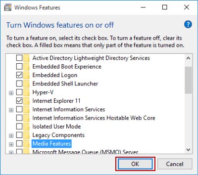 confirm turning off windows feature