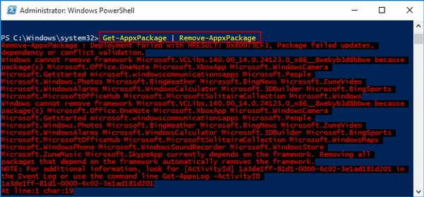 remove or uninstall windows 10 built-in apps with powershell