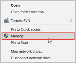 navigate to this pc manage