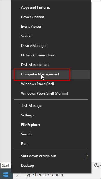 click computer management