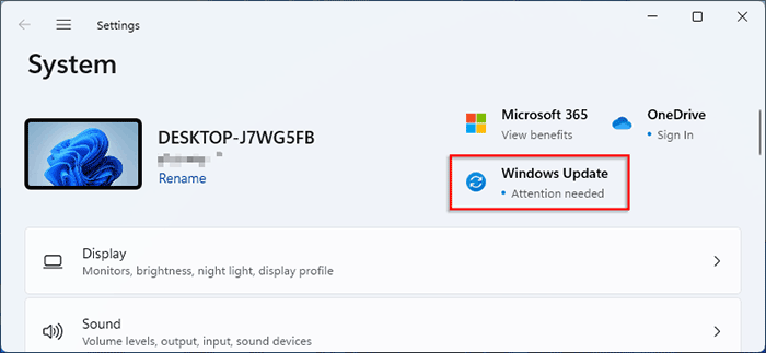 click on Windows Update