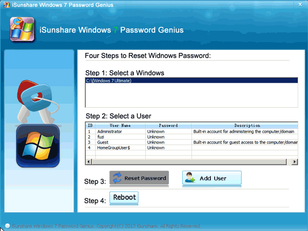 forgot windows 7 password and have no reset disk