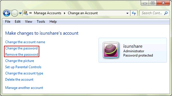 recover windows 7 password with another administrator