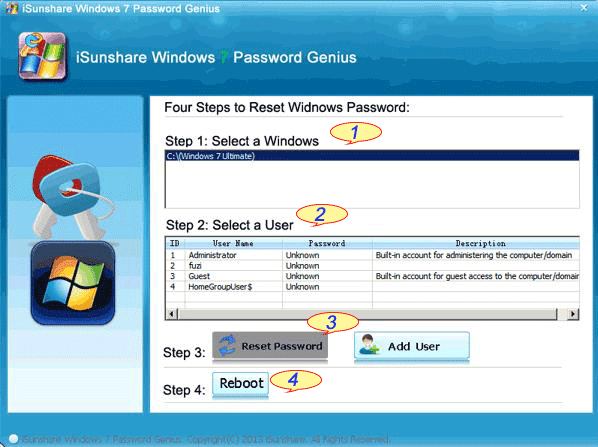 reset Windows 7 password