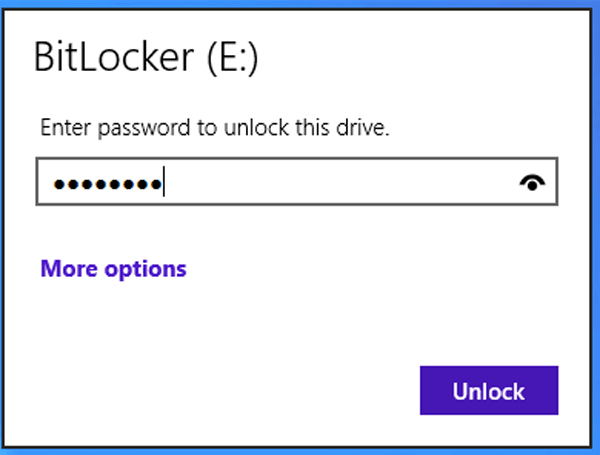 enter password and tap Unlock