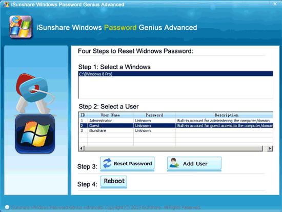 reset windows 8 lattop password