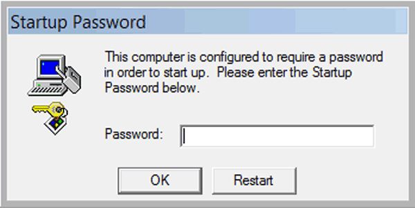 startup password window