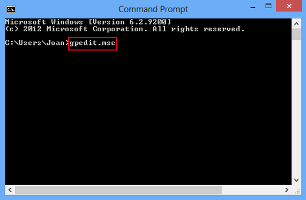 open group policy editor via command prompt