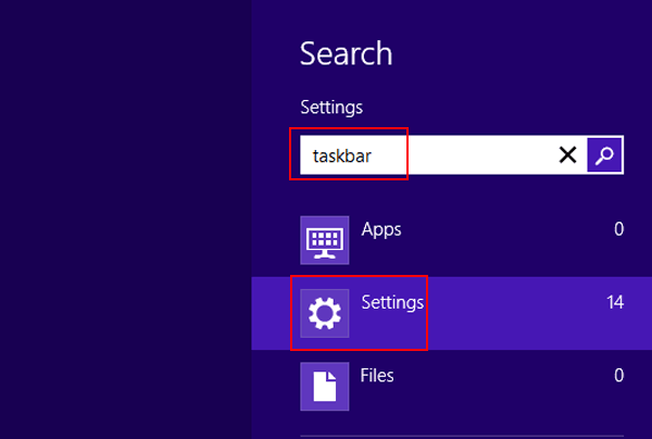 input taskbar and choose settings