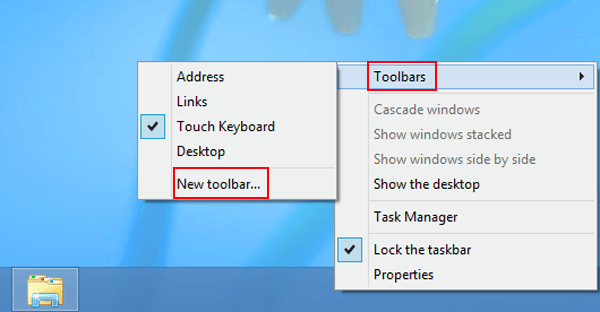 select new toolbar