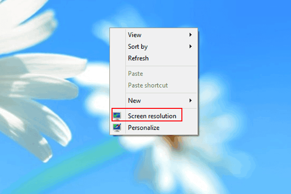 choose screen resolution