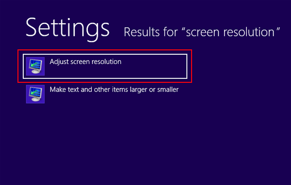 select adjust screen resolution