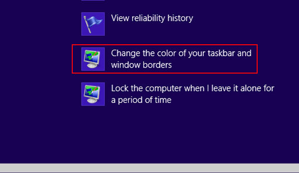tap Change the color of your taskbar
