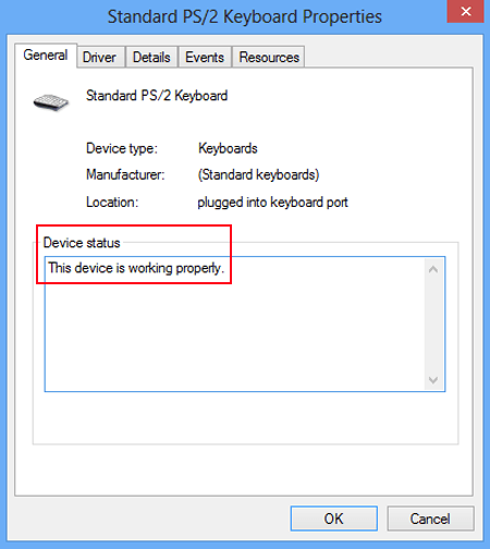 check device status of the keyboard