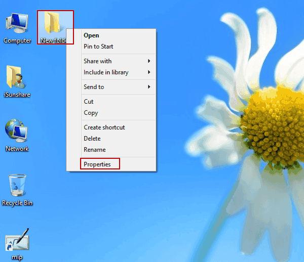 enter folder properties