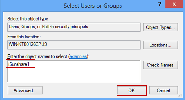 input user name