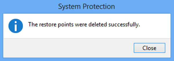 restore point is deleted successfully