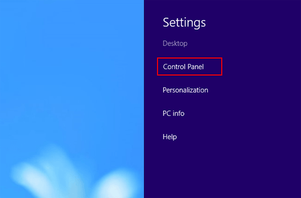 select control panel