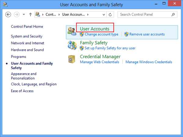 choose user accounts