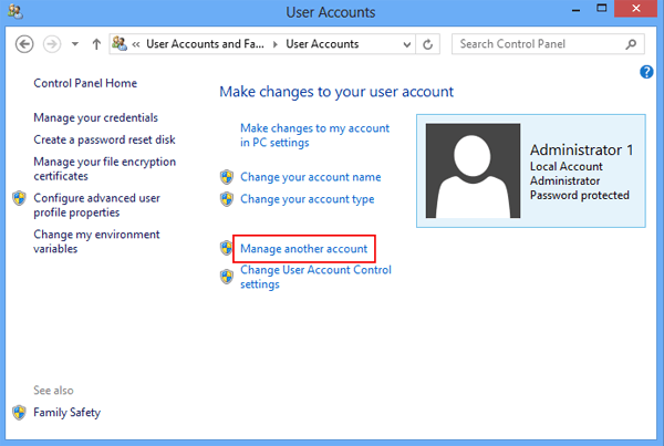 choose manage another account