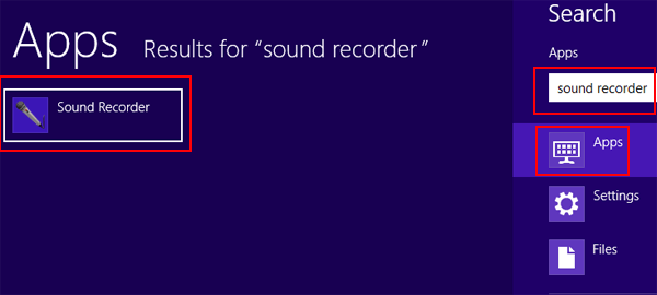 select sound recorder