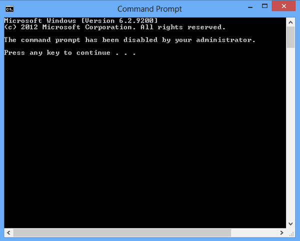 access to command prompt prevented