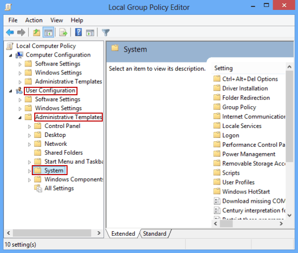 locate and open system folder