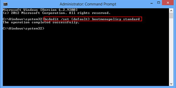 type the command