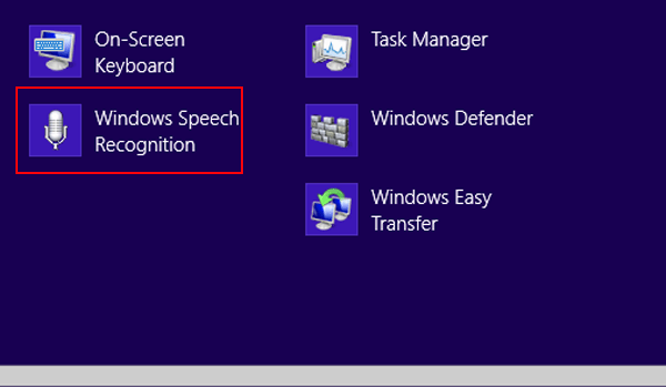 click windows speech recognition