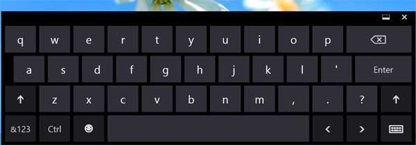 touch keyboard turned on