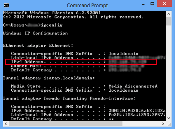 check ip address in command prompt