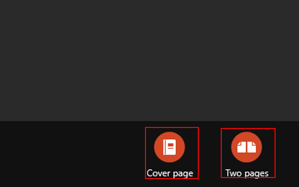 click two pages and tap cover page