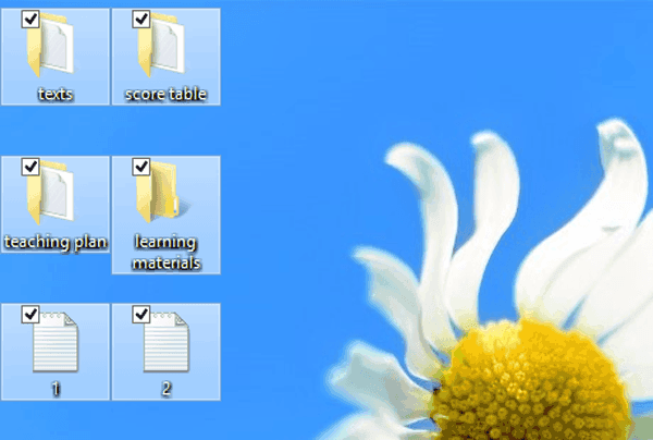 select the files and folders