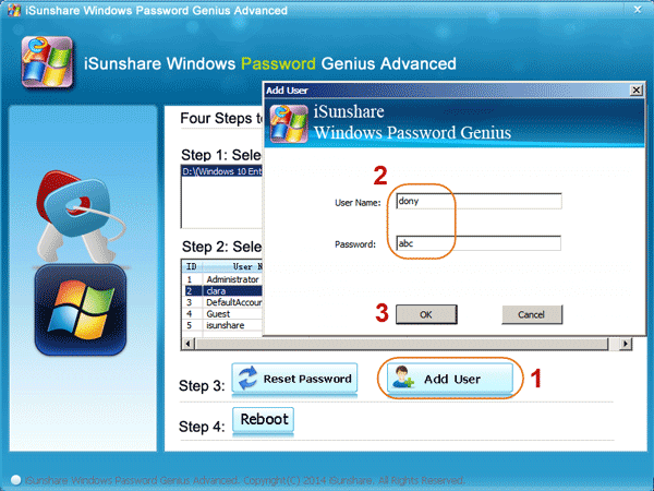 create new user with administrative privileges