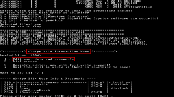 reset dell latitude laptop windows 7 password with chntpw