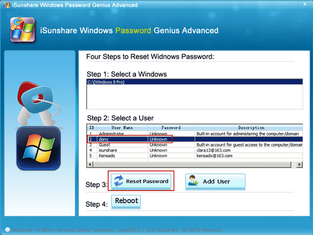 reset samsung local account password with disk