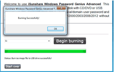 burn Windows server 2008 password reset disk