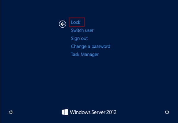 lock windows 2012 screen