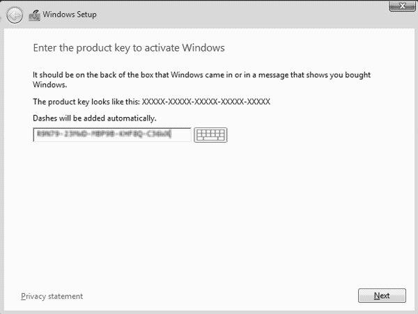 type product key to active server 2012 r2
