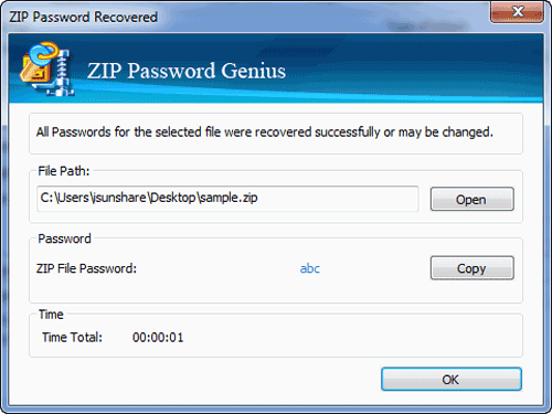 find password to open encrypted zipped file