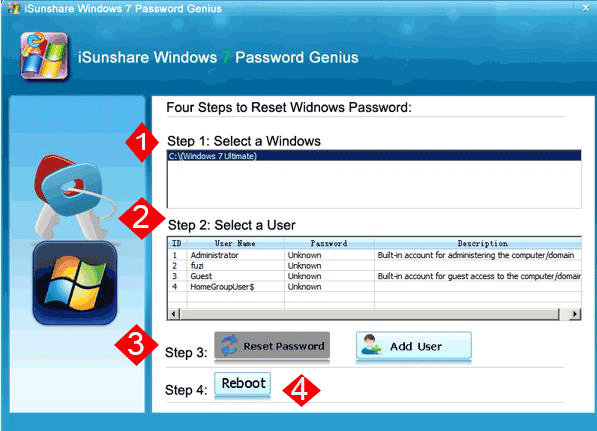 reset the windows 7 ultimate password
