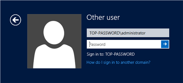 input admin password