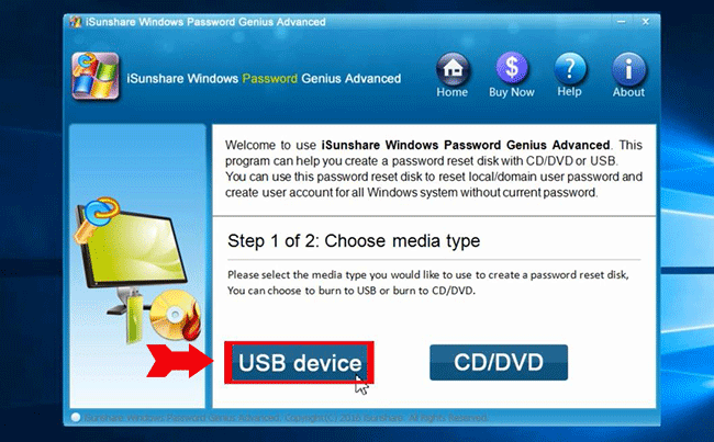 make USB password reset disk