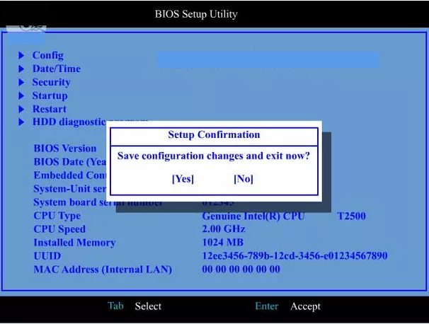 click f10 to save changes and exit