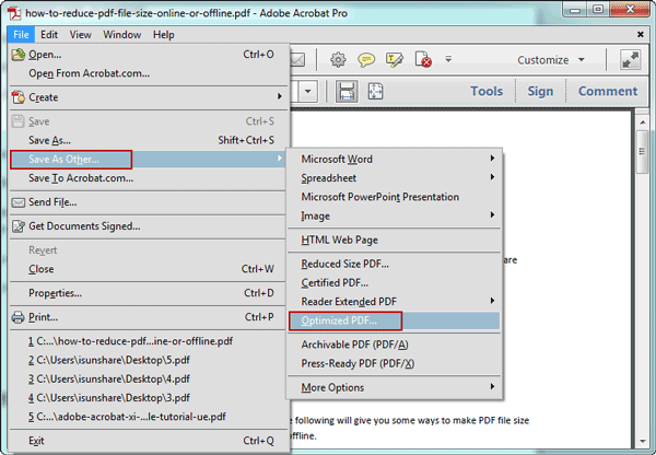 how to reduce pdf file size without acrobat
