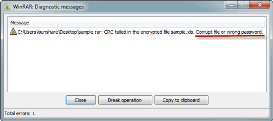 WINRAR encrypt file. Archive file password Break. Wrong password messages. Wrong password Error. Failed crc