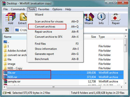 how to convert rar files without winrar