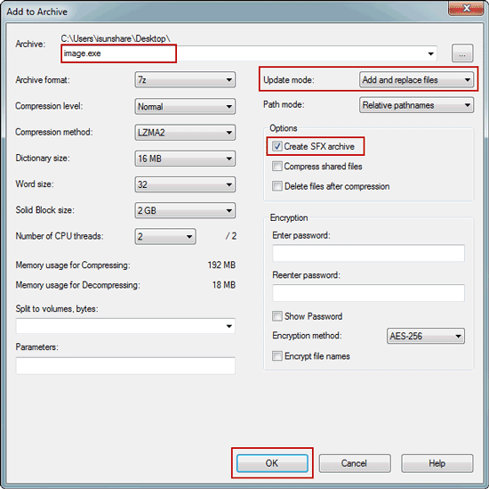 winrar sfx command line switches