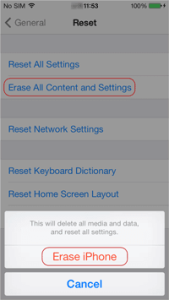 erase iPhone data